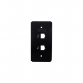 PLACA 2 RJ45 1´ PRETA INPOL