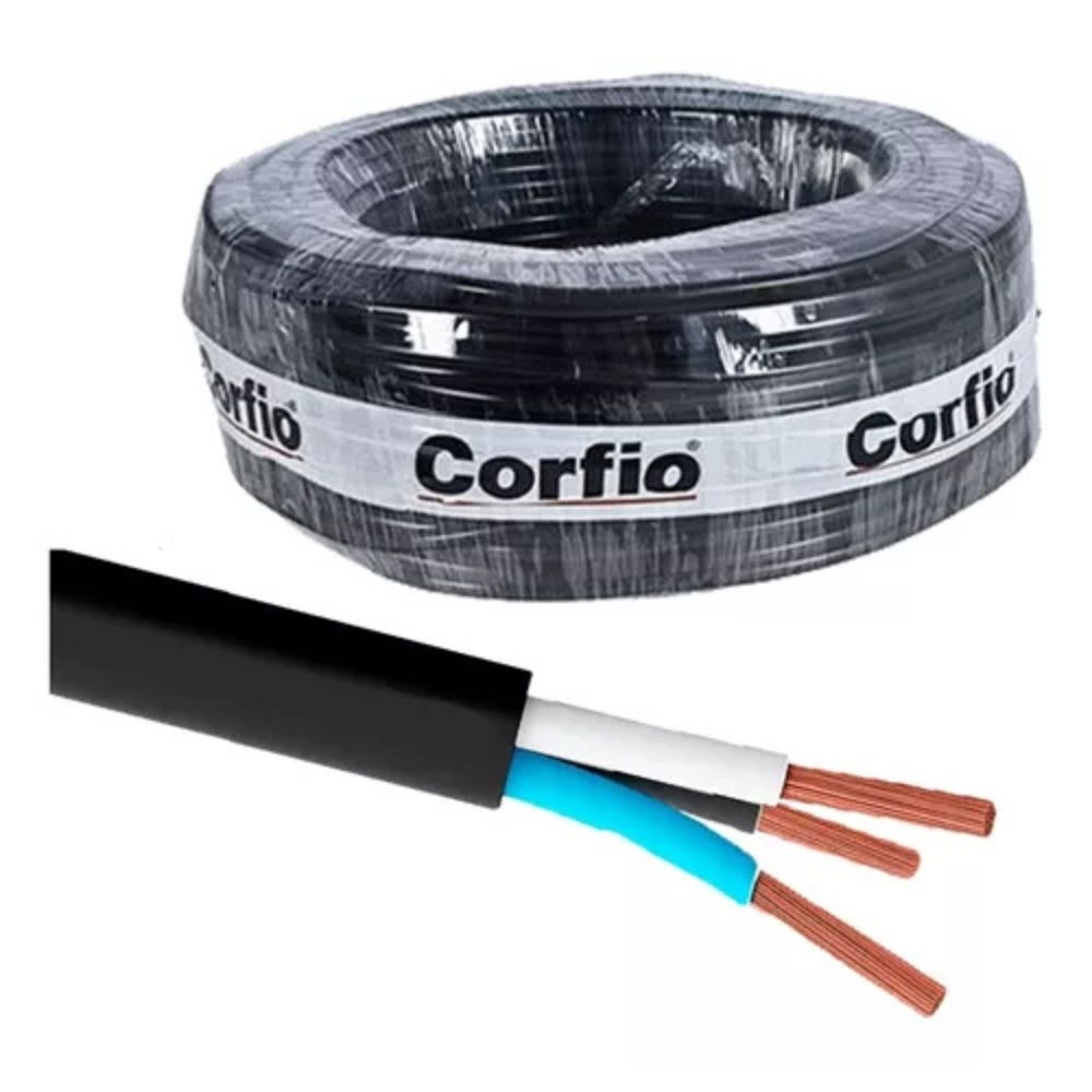 CABO PP 3X1.5MM PRETO CORFIOSIL