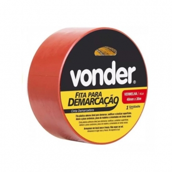 FITA DEMARCACAO ADESIVA 48MMX30M VERMELHA VONDER