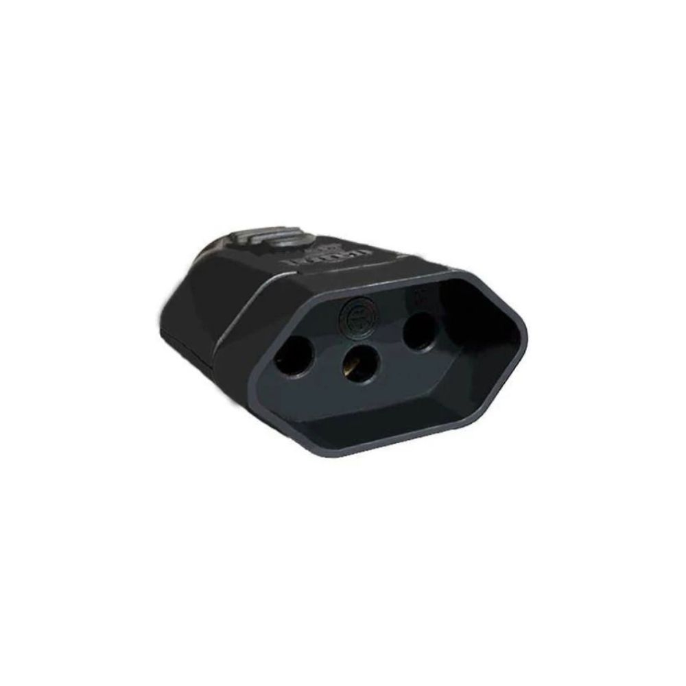 PLUGUE FEMEA 3P 20A PRETO ILUMI