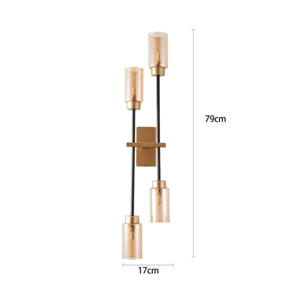 ARANDELA TOSH DUO 4XG9 DOURADO FOSCO E PRETO NORDECOR
