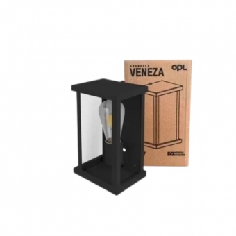 ARANDELA VENEZA PRETA E27 OPL (3375)