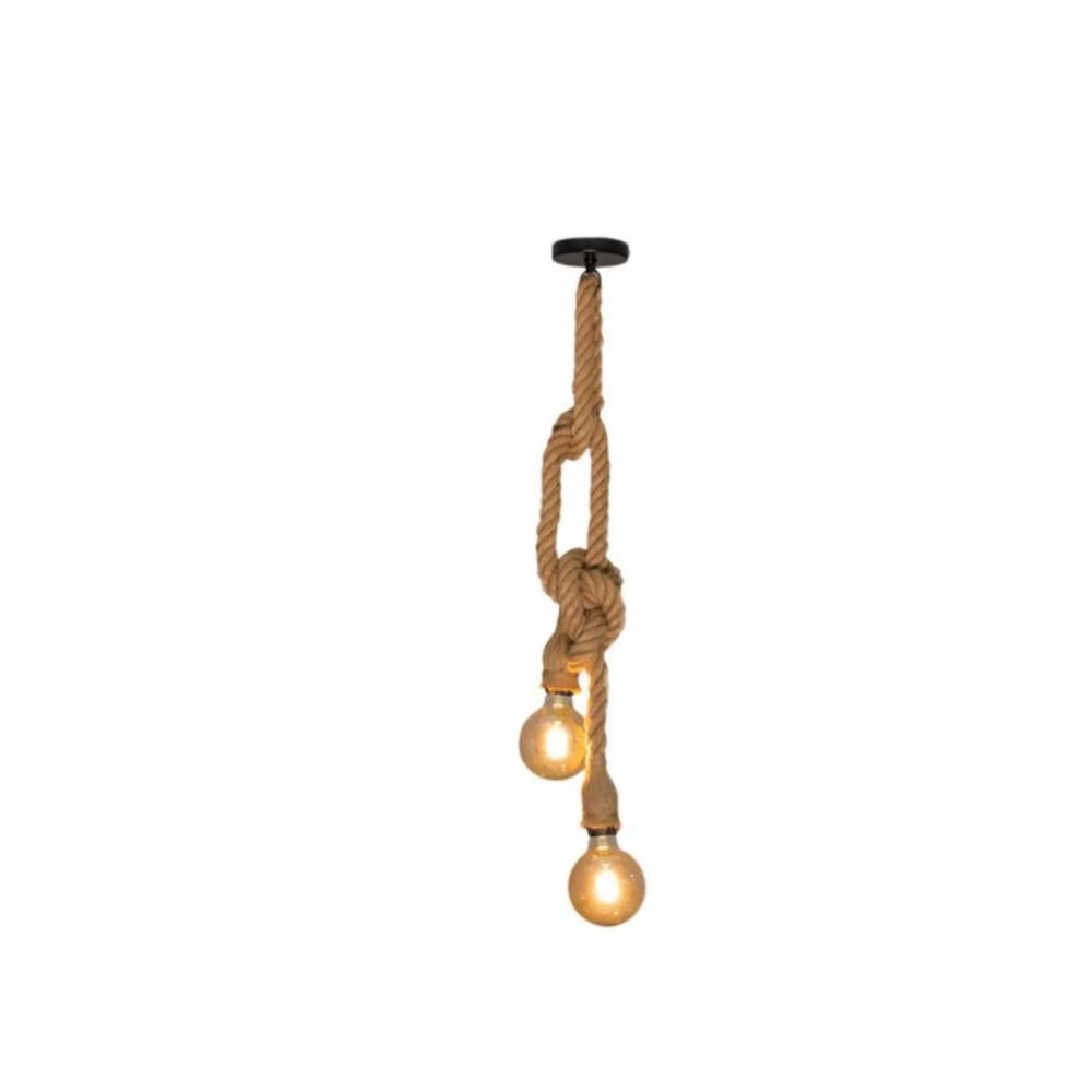 PENDENTE RUSTICO CORDA DUPLO CRU 1,80MT 2XE27 NORDECOR