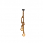 PENDENTE RUSTICO CORDA DUPLO CRU 1,80MT 2XE27 NORDECOR