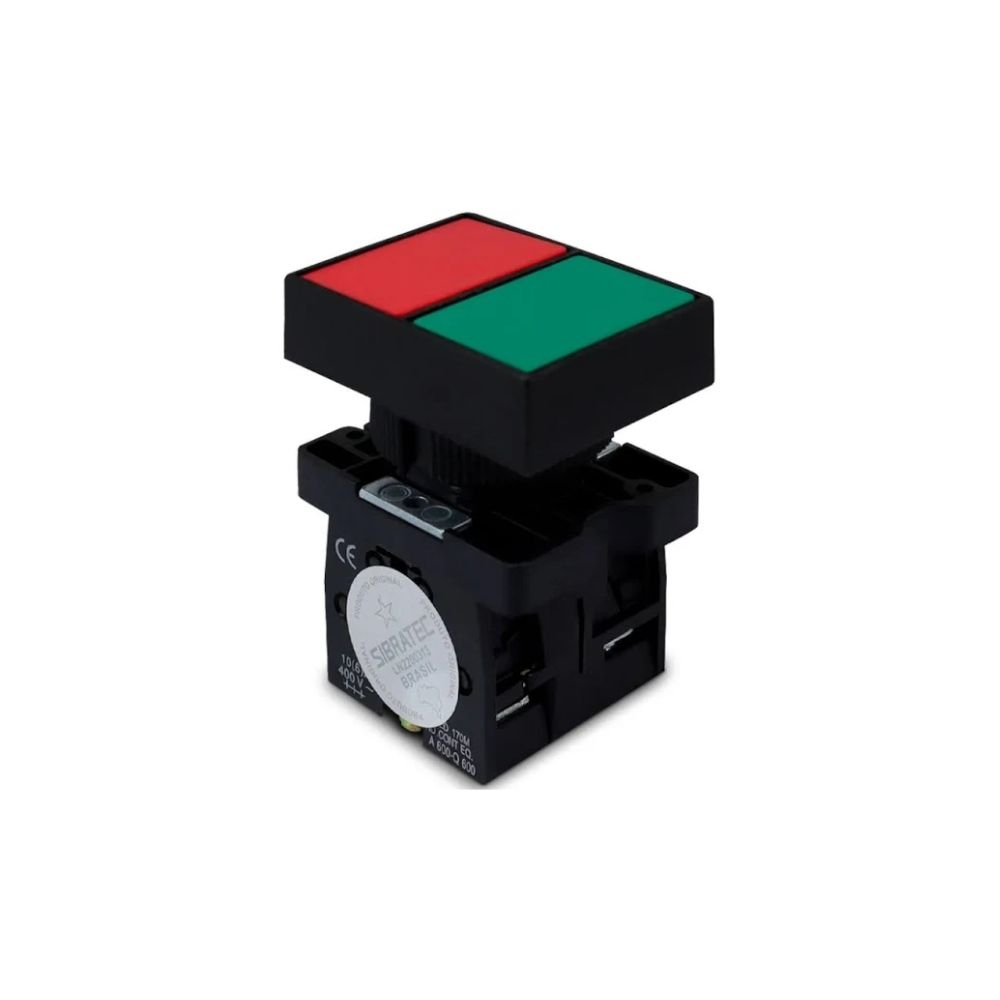 5837 BOTAO DUPLO XB2-EL8325 SEM ILUMINADO SIBRATEC