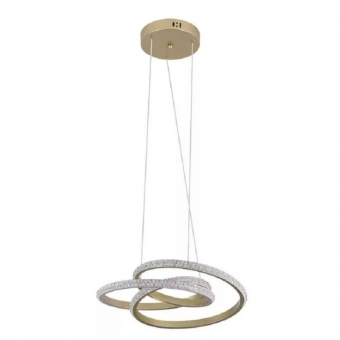 PENDENTE LED KILE CRISTAL DOURADO 55W 3000K NORDECOR