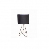 LUMINARIA DE MESA NAPOLES HASTE COBRE CUPULA PRETA LMN10146