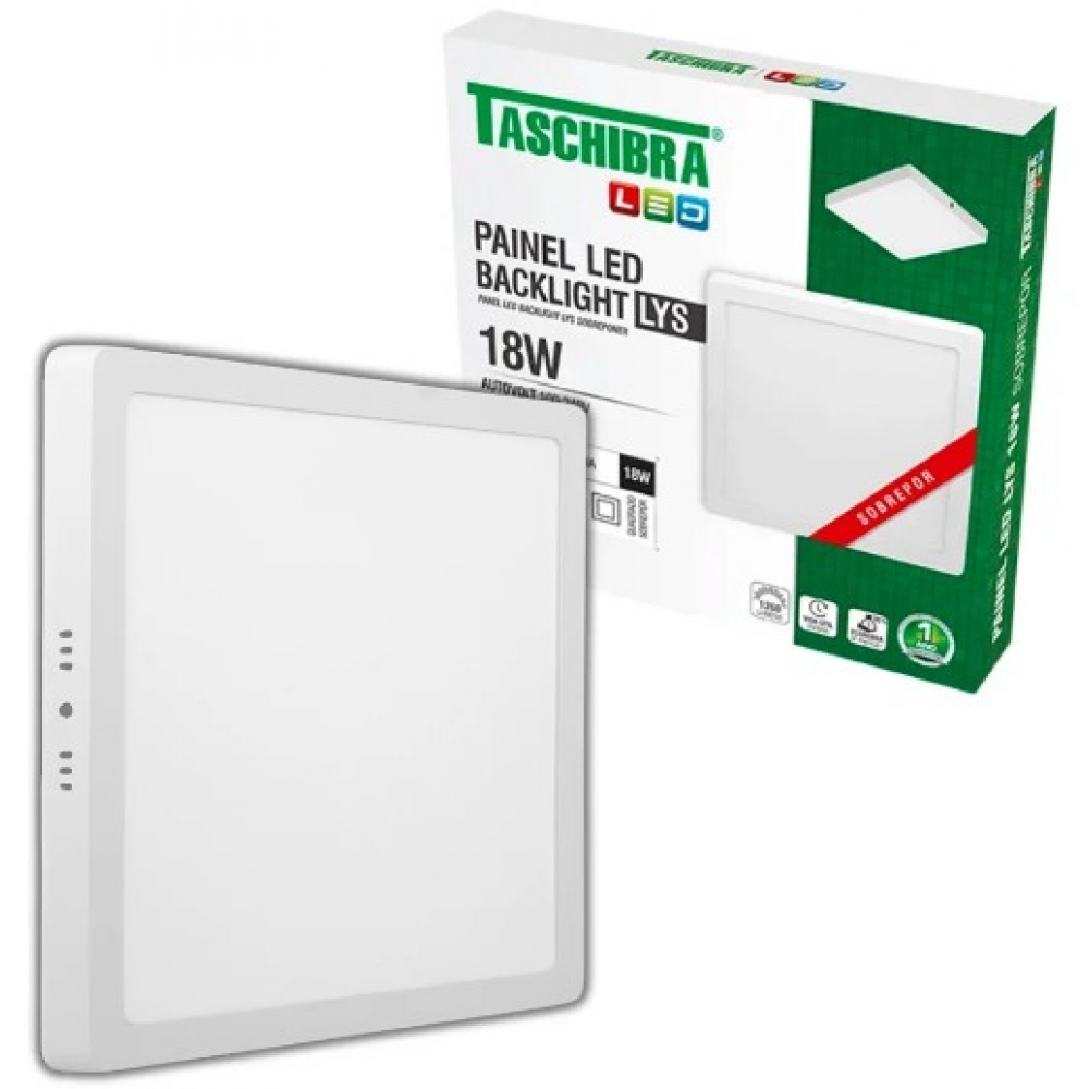 PAINEL LYS 18W QUADRADO SOBREPOR TASCHIBRA