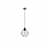 PENDENTE ARAMADO DIAMANTE PRETO E27 OPL 3863