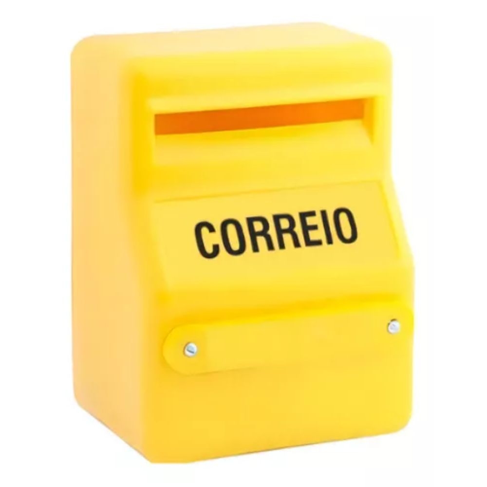 CAIXA CORREIO PVC AMARELA SIMPLES