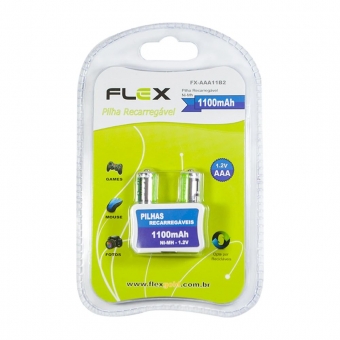 PILHA RECARREGAVEL AAA 2UN FLEX