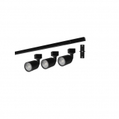 KIT TRILHO DIRECT LED 6500K PRETO TASCHIBRA