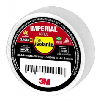 FITA ISOLANTE BRANCA 18MM X 10M IMPERIAL 3M