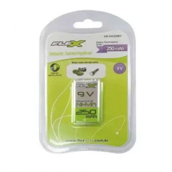 BATERIA ALCALINA RECARREGAVEL 9V FLEX