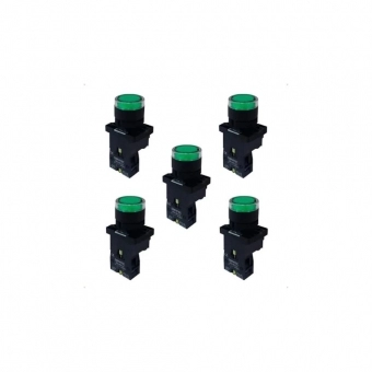 9707 BOTAO ILUMINADO METAL. BW3361 VERDE 24V 1NA SIBRATEC