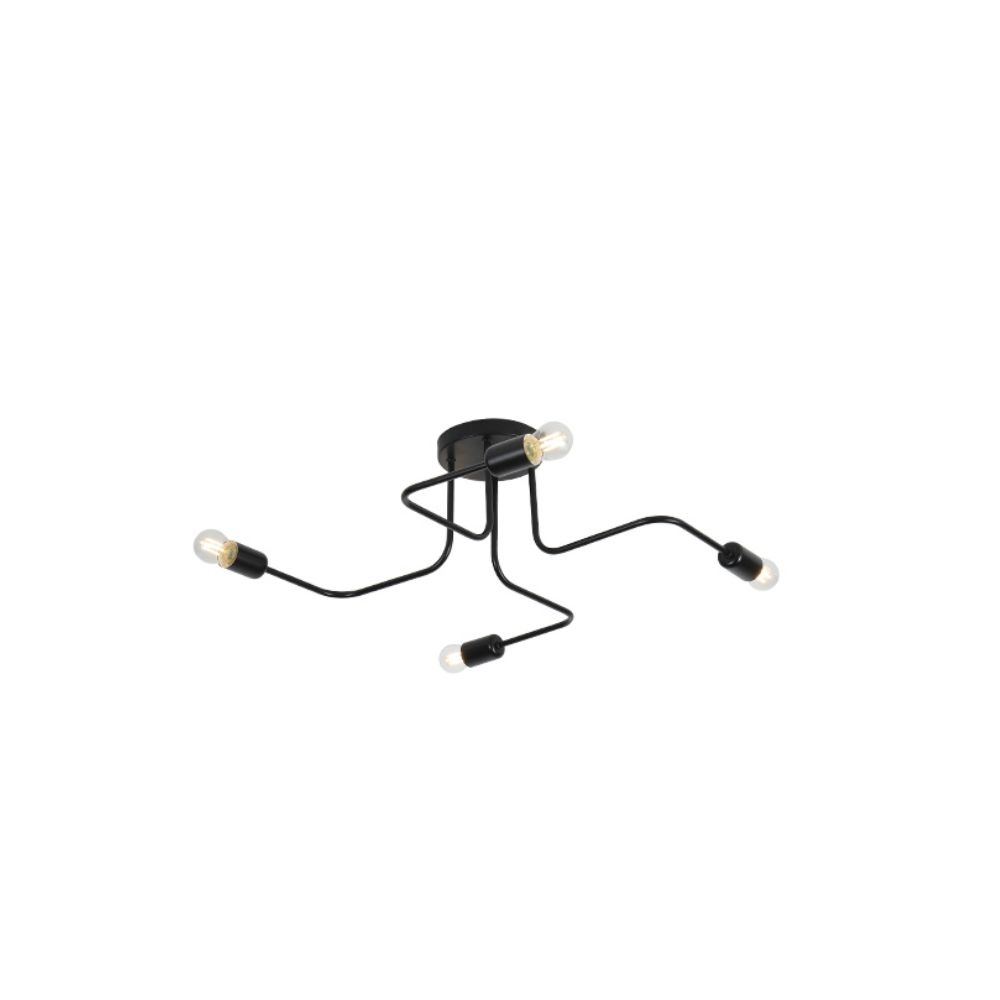 PLAFON CRONOS 4XE27 PRETO TASCHIBRA