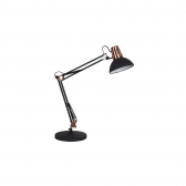 LUMINARIA DE MESA ROMA PRETA COM COBRE LMR10116 G20