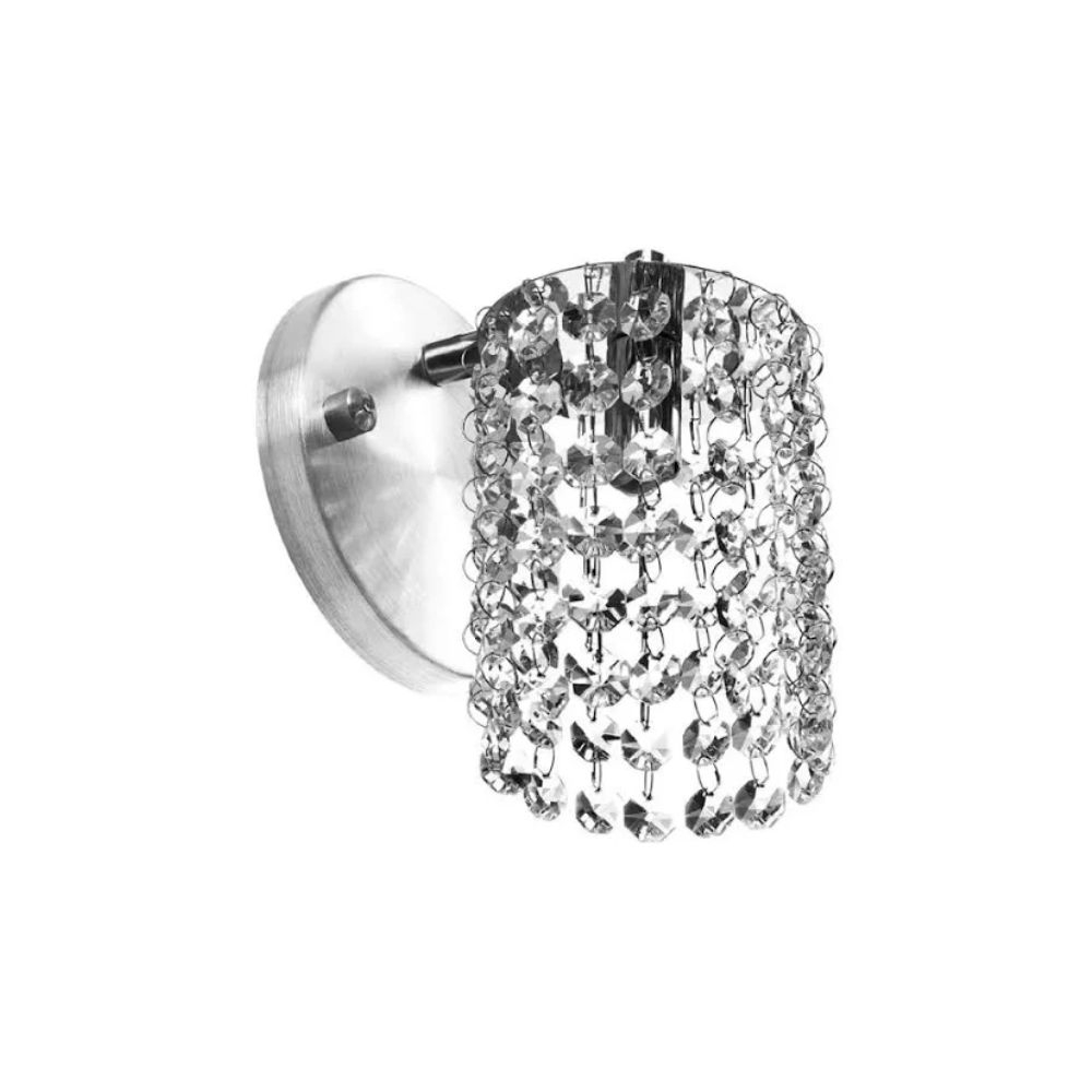 ARANDELA REDONDA INOX E ALUMINIO COM CRISTAIS