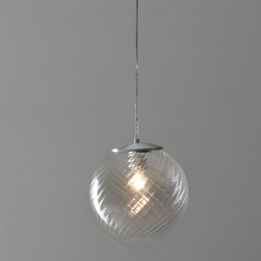PENDENTE SFERA 200 E27 RIGATO LEITOSO COBRE PDS-9101 TASCHIBRA