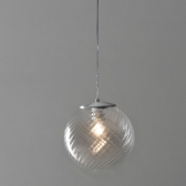 PENDENTE SFERA 200 E27 RIGATO LEITOSO COBRE PDS-9101 TASCHIBRA