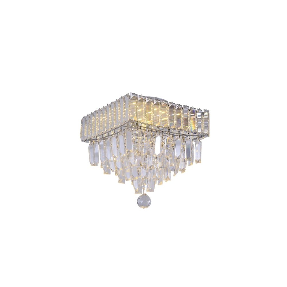 PLAFON DUETO 300 QUADRADO CRISTAL 4XG9 100W TASCHIBRA