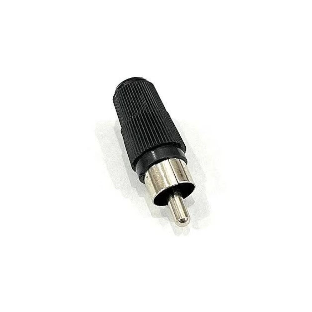 PLUGUE RCA NIQUEL C MOLA PRETO