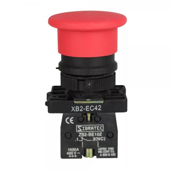 BOTAO DE EMERG XB2-EC42 VERMELHO S/TRAVA SIBRATEC
