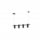 PENDENTE LN1133 TUBETE PRETO 4XGU10 LUMIX