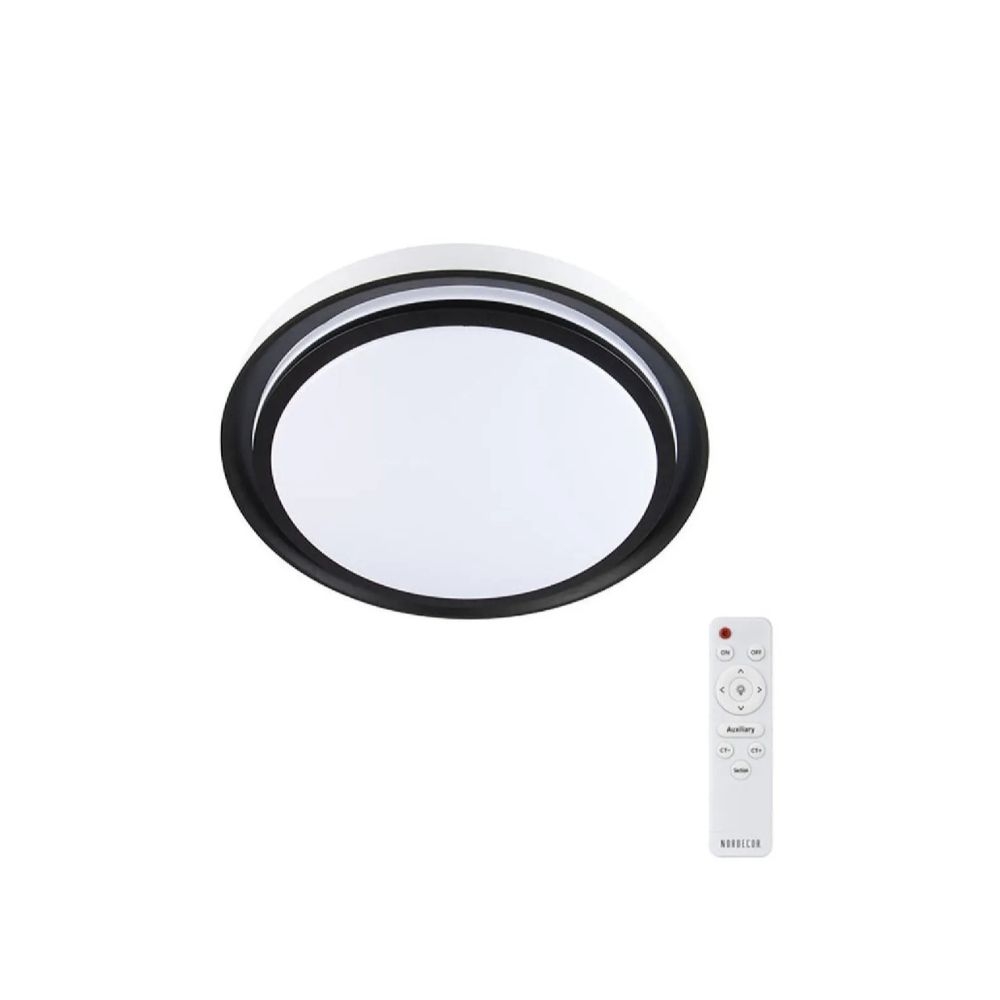PLAFON LED ZONY RED. PRETO 36W SELECAO DE COR 50CM NORDECOR