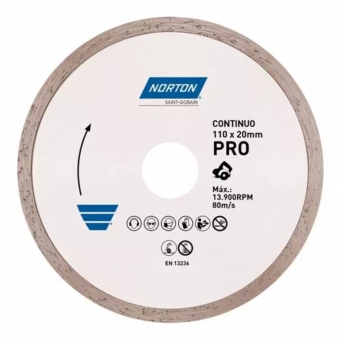 DISCO DIAMANTADO CONTINUO 110MM NORTON