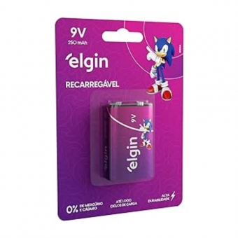 PILHA RECARREGAVEL  9 VOLTS 250MAH ELGIN