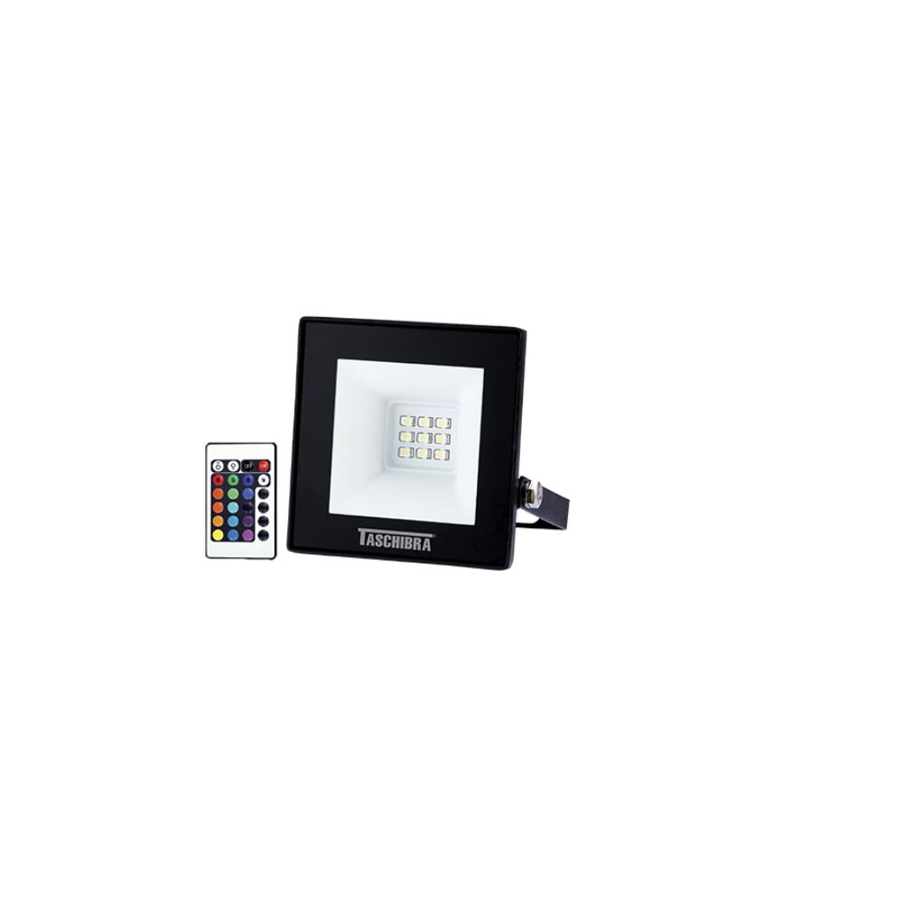 REFLETOR TR LED 10W RGB PRETO TASCHIBRA
