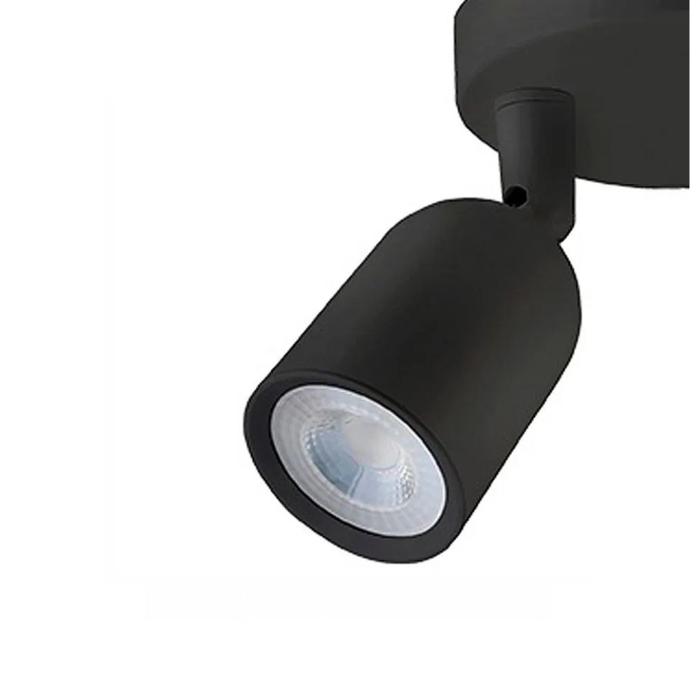 SPOT LED DIRECT BASE CIRCULAR 2X4W 6500K PRETO TASCHIBRA