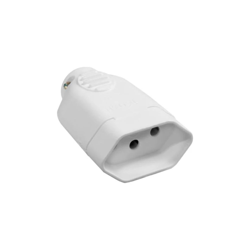 PLUGUE FEMEA 2P 10A BRANCO ILUMI
