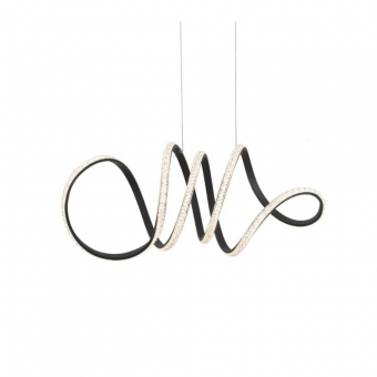 PENDENTE LED LIRE CRISTAL 58W 3000K PRETO NORDECOR