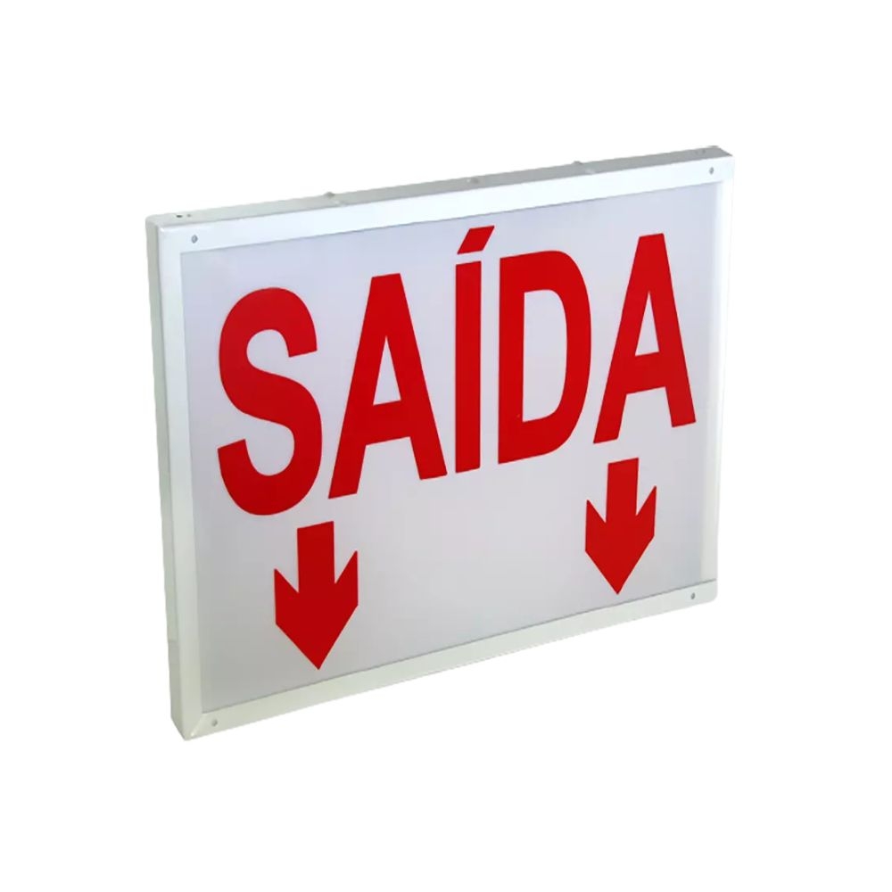 PLACA SINALIZACAO SAIDA VERMELHA FACE UNICA LUXPRYME