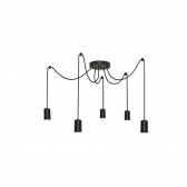 PENDENTE TEARS PRETO 5XE27 TASCHIBRA