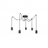 PENDENTE TEARS PRETO 5XE27 TASCHIBRA