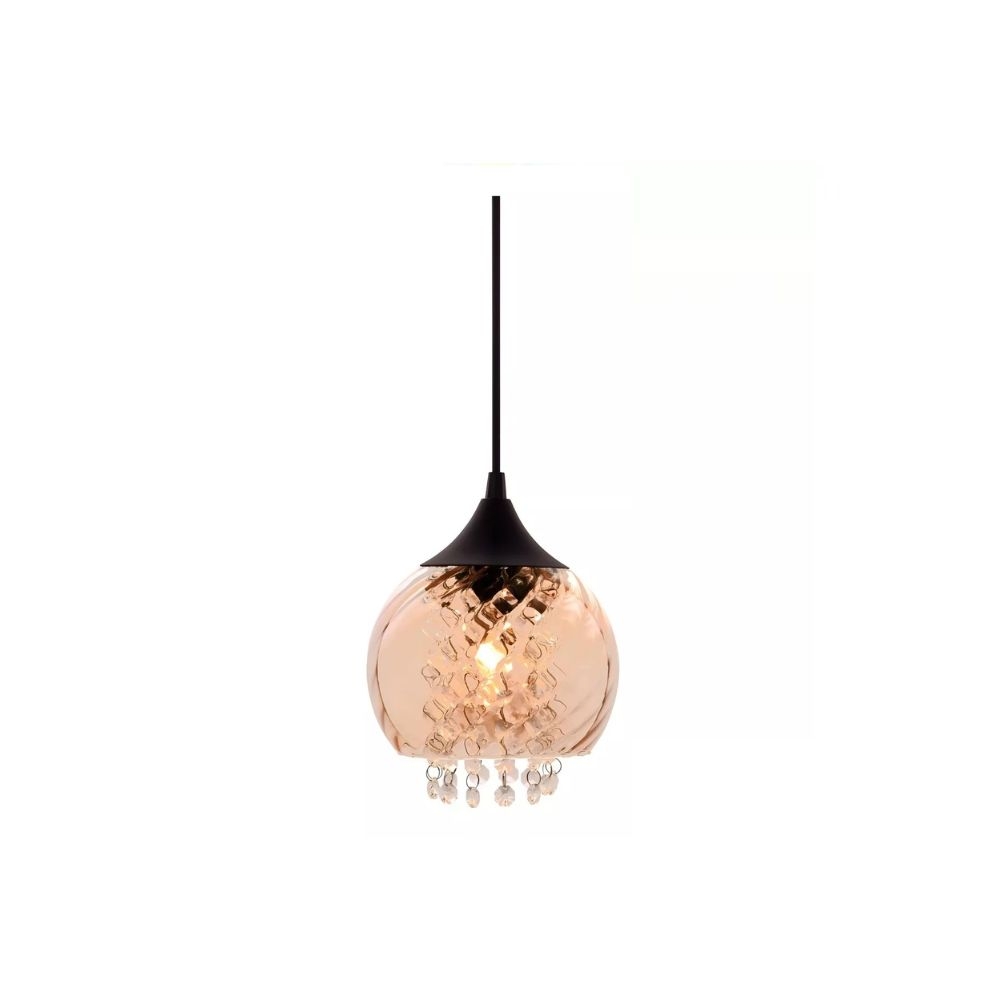 PENDENTE ELISABETH RIGATO CONHAQUE C CRISTAL 1XE27 TASCHIBRA