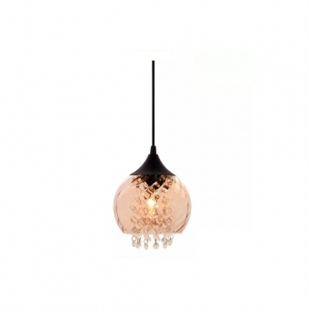 PENDENTE ELISABETH RIGATO CONHAQUE C CRISTAL 1XE27 TASCHIBRA