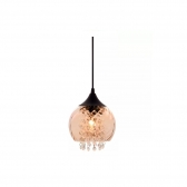 PENDENTE ELISABETH RIGATO CONHAQUE C CRISTAL 1XE27 TASCHIBRA