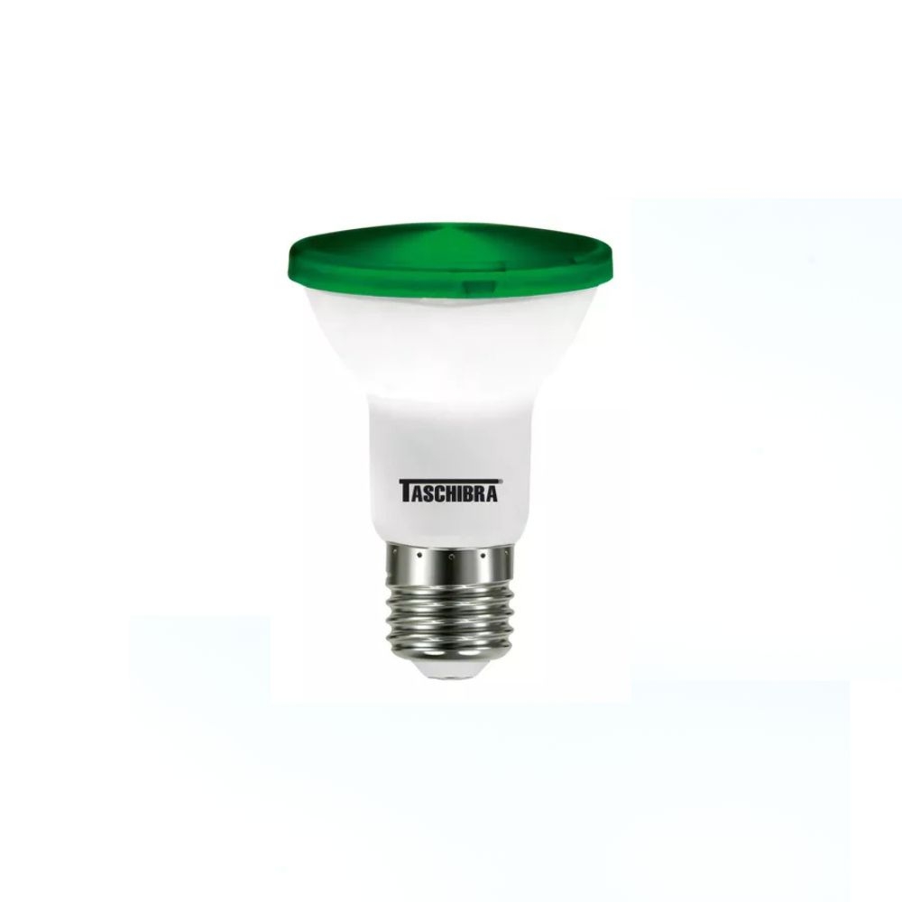 LAMP LED PAR 20 IP65 LUZ VERDE E27 TASCHIBRA