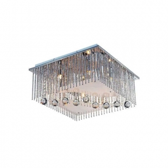 PLAFON CRISTAL JADE 6XG9 VIDROACO CROMADO 500 X 500 X 240MM GLIGHT