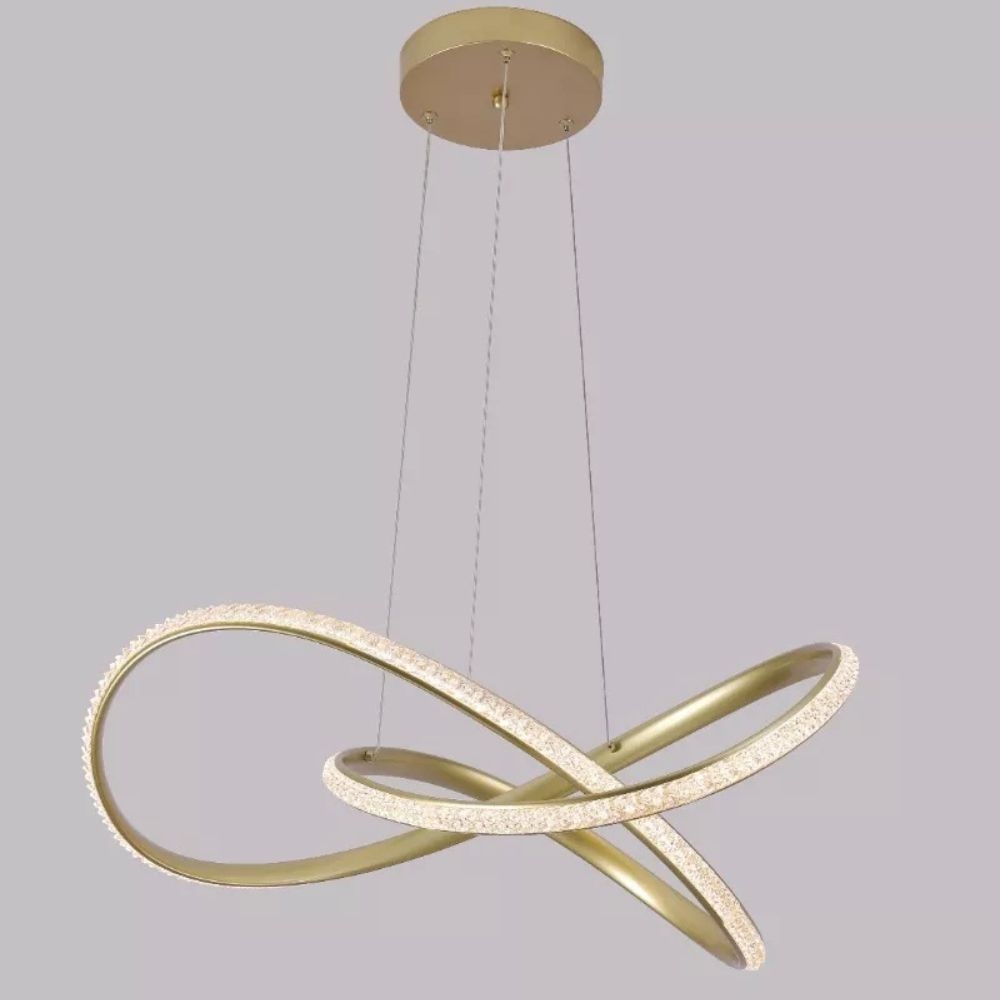 PENDENTE LED LABRA CRISTAL DOURADO 47W 3000K NORDECOR