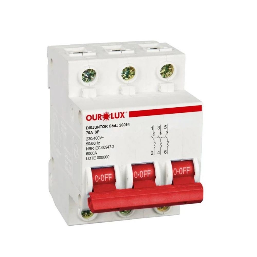 DISJUNTOR C70A DIN TRIF OUROLUX