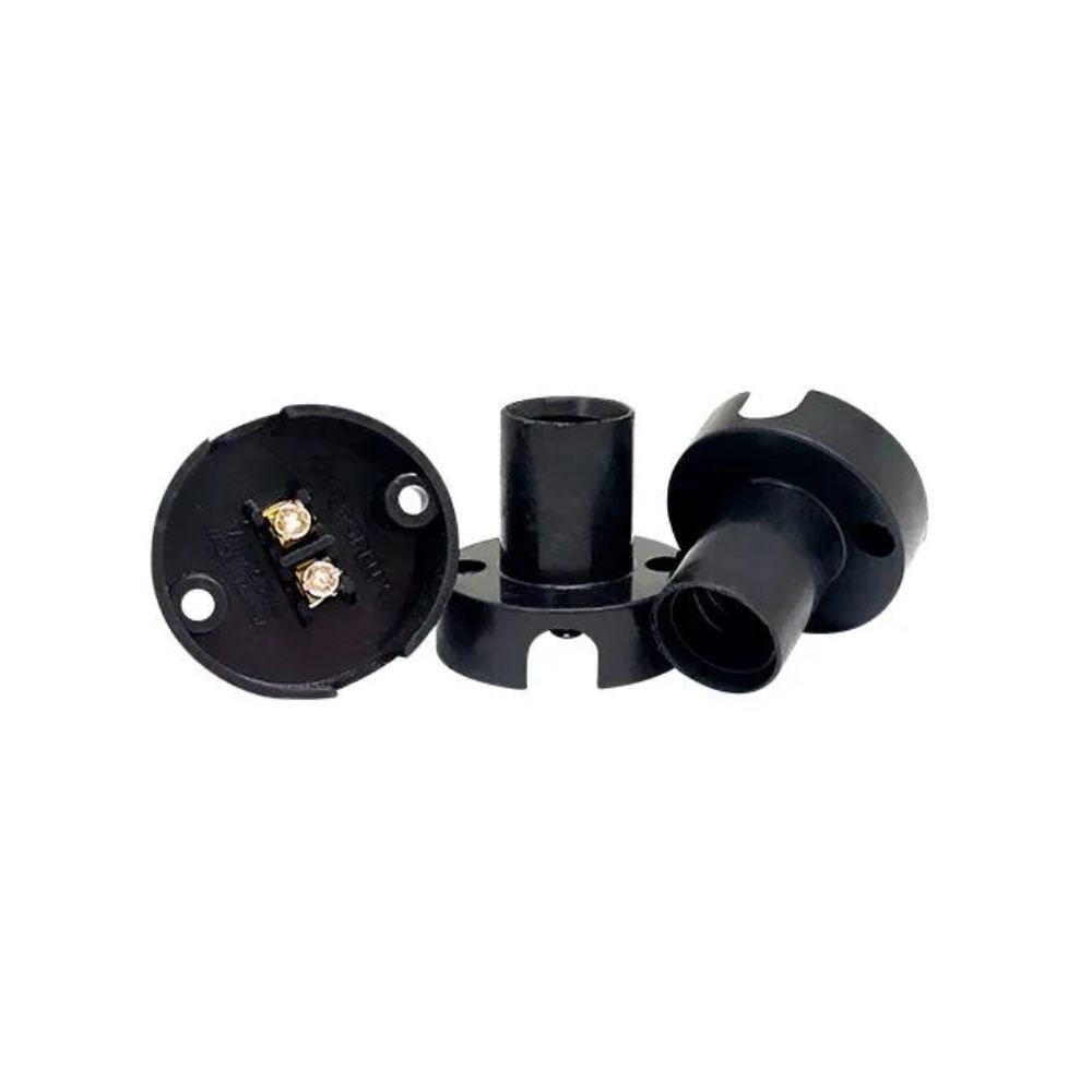 BOCAL FIXO TERMOPLÁSTICO PRETO E-14 - 1A250V