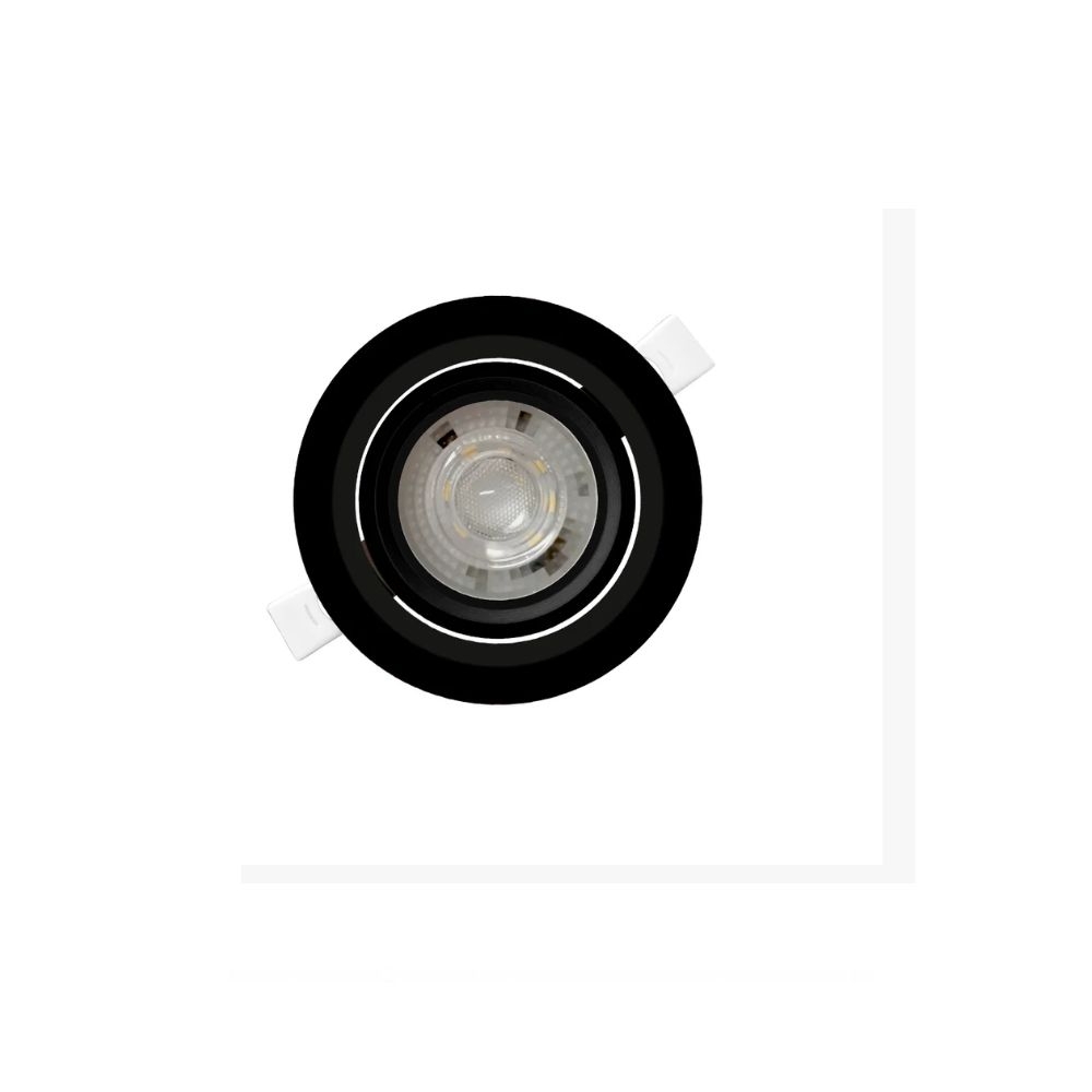 SPOT 7W 6500K REDONDO PRETO EMBUTIR ALLTOP TASCHIBRA