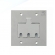 PLACA PISO 4X4 RJ45 3 SAIDAS INOX OLIVO