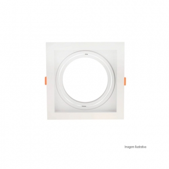 SPOT RECUADO EMBUTIR AR111 QUADRADO BRANCO PIX