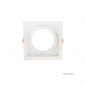 SPOT RECUADO EMBUTIR AR111 QUADRADO BRANCO PIX